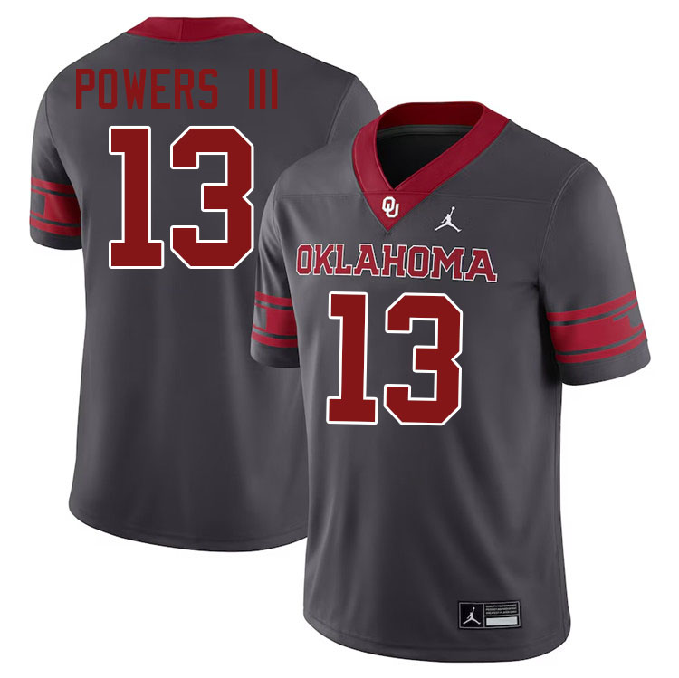 Reggie Powers III Oklahoma Sooners Jersey,Oklahoma Sooners Football Uniforms,Jersey-Anthracite